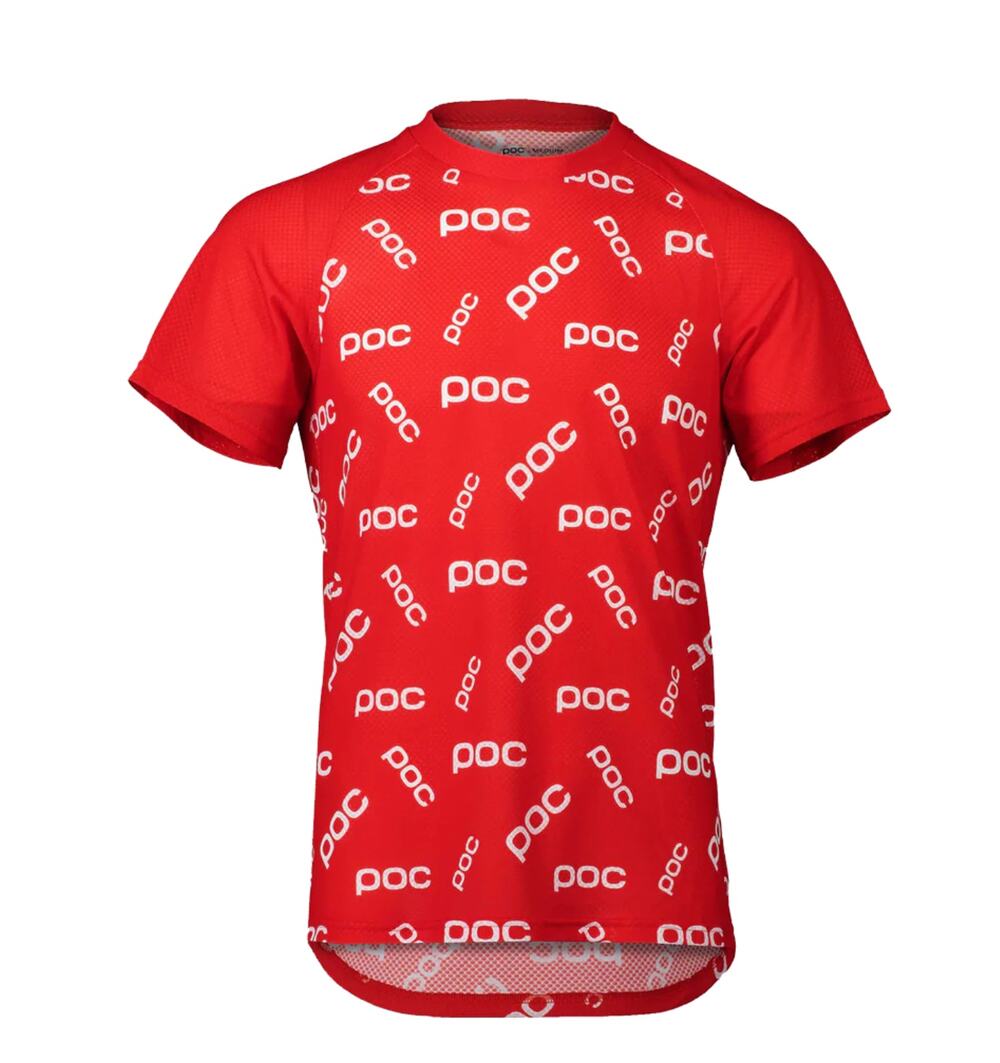 POC Men's Pure MTB Tee Red Medium Lightweight Breathable Mesh Cycling Jersey Top